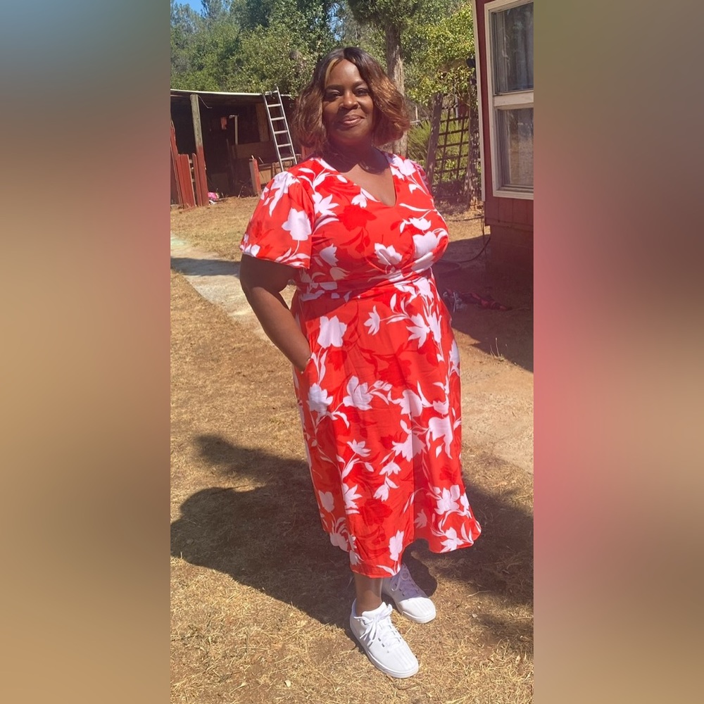 Floral print midi